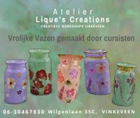 Vrolijke vazen schilderen workshop Atelier Lique's Creations creatieve workshops in Vinkeveen